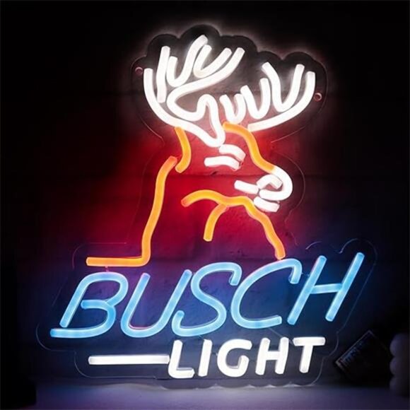 Busch Light Beer Neon LED Sign Deer Wall Decor Man Cave Beer Bar Pub Party - Picture 7 of 7